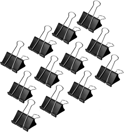 [PP0948] 25MM FOLD BACK CLIP BLACK PK48'S