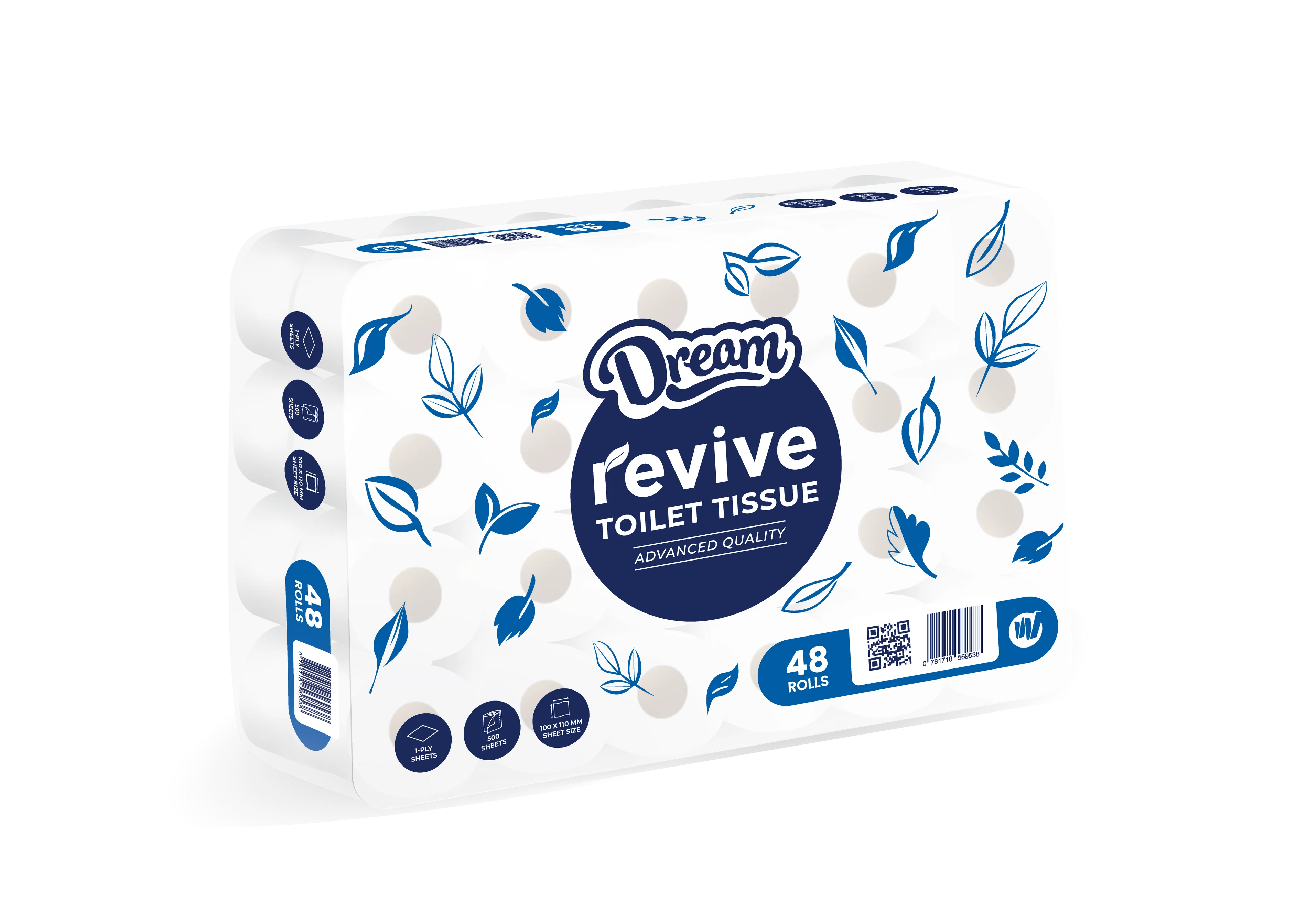 [PP0053] 1 PLY TOILET PAPER - 500 SHEETS -48 P/BALE