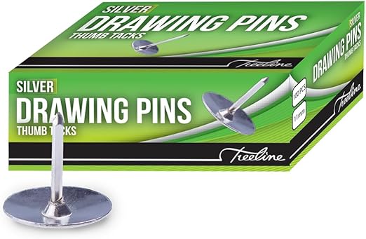 [PP0082] DRAWING PINS 11MM 100PCS SILVER